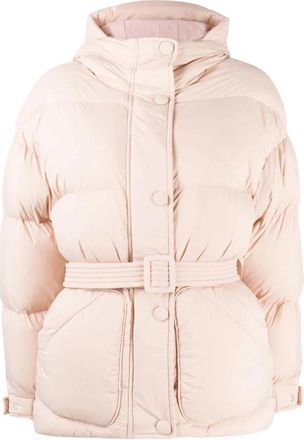 Ienki Ienki Gewatteerde jas met riem - Dames - Gewatteerde jassen - Roze - M - Nylon - Jassen