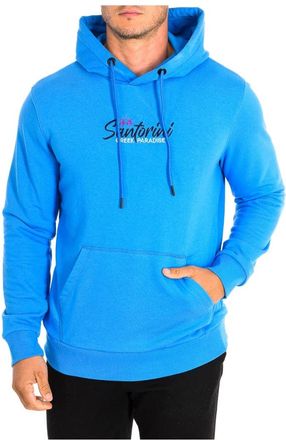 La Martina Blauwe hoodie met geborduurd logo - Heren - Hoodies - Blauw - S - Katoen - Hoodies & sweatvesten