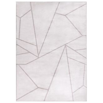 Beliani Alfombra Elegante 140 X 200 Cm De Tela Motivo Geom&eacute;trico Sala De Estar Dormitorio Apto Para Calefacci&oacute;n Por Suelo Radiante Base Antideslizante Beige C