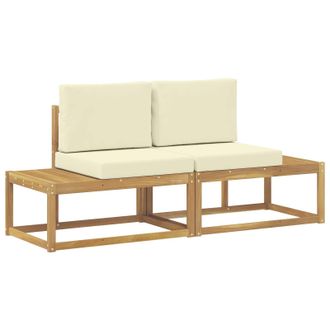 vidaXL Sof&aacute; De Esquina Exterior 2 Pieza Blanco Madera De Acacia S&oacute;lida Vidaxl