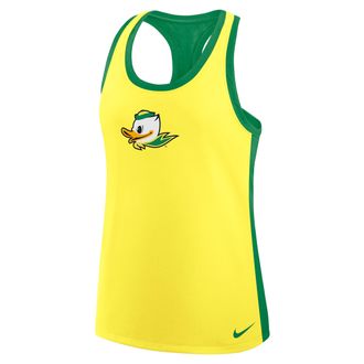 Nike Womens Oregon Jordan Brand Dri-FIT College Racerback Tank Top in Yellow | 03E102R2UON-A80