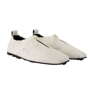 Sams&oslash;e & Sams&oslash;e Womens Lambskin Leather Ballerina White