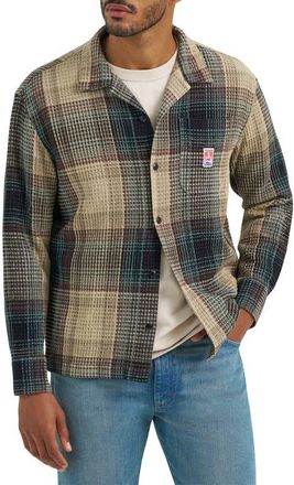 Wrangler Casey Jones Thermal Long Sleeve Camp Shirt in Electric Teal at Nordstrom, Size Xx-Large