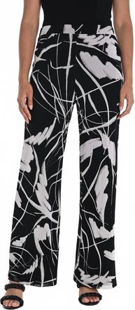 Frank Lyman Design Abstract Wide Leg Trouser In Black