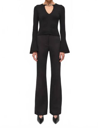 SIMKHAI Evren Wool Long Sleeve Top In Black