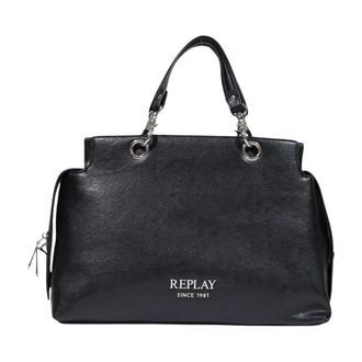 Replay Bolso Mediano de PU Vintage - Bags - Mujer - Negro - ONE SIZE
