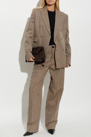 Ami Wool Blazer With Double Vent, Womens, Beige