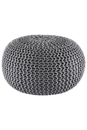 Linea Natura Pouf, Grau, Textil, Uni, Füllung: Styroporkugeln, 55x55x35 cm, AZO-frei, Indoor, Wohnzimmer, Sessel, Hocker & Hockerbänke, Poufs