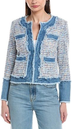 Nanette Lepore Denim Trim Tweed Jacket