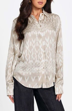 Marciano New Melissa Paisley Button-Up Shirt in Monogram Beige/White at Nordstrom, Size 10 Us