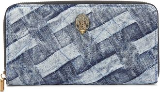 Kurt Geiger Kensington Denim Zip Around Wallet in Navy at Nordstrom Rack