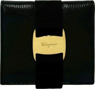 Ferragamo Black Leather Wallet (Bi-Fold) (Pre-Owned)