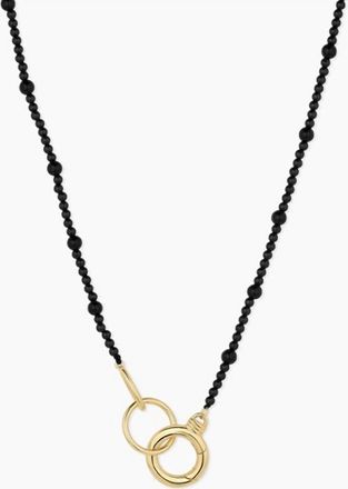 Gorjana Womens Power Gemstone Long Beaded Necklace In Black Onyx