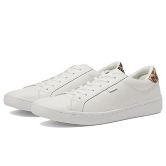 Keds Womens Keds Ace Leather Sneakers White Tan Leopard Comfort Shoes HTAT264