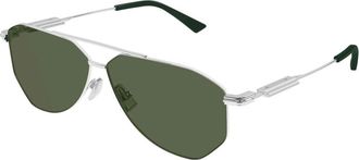 Bottega Veneta Aviator Zonnebril - unisex - Zonnebrillen - Grijs - 60 MM - Accessoires