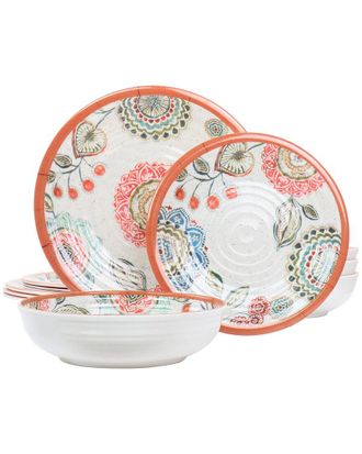 Elama Ester 12Pc Melamine Dinnerware Set