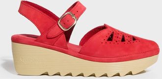 Cherokee Womens Danae Mid Beep Sandal In Red Nubuck