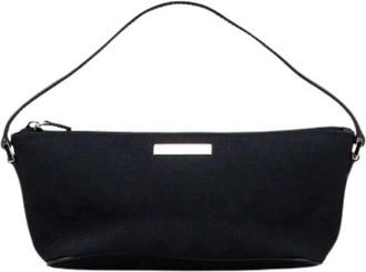 Gucci Pre-owned Shoulder Bags, female, Blue, Size: ONE SIZE Pre-owned Canvas Shoulder Bag