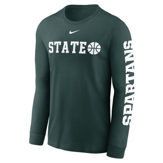 Nike Michigan State Spartans Basketball Icon Nike Mens College Long-Sleeve T-Shirt in Green | NKAC3EYMST-JQQ