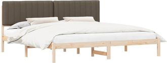 vidaXL Bed Frame with Upholstered Headboard Taupe 200 x 200 cm vidaXL