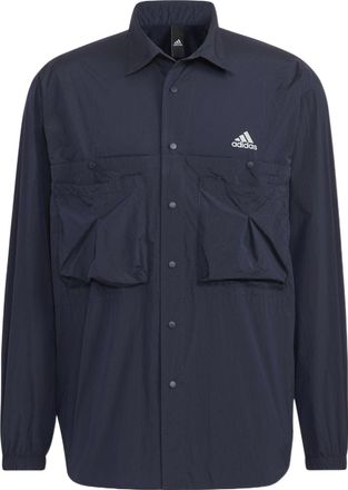 adidas Mens adidas Prsve J Solid Color Sports Cargo Long Sleeves Ink Blue Shirt HD0039