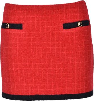 Alessandra Rich Korte Rok - Dames - Korte rokken - Rood - XS - Wol - Rokken