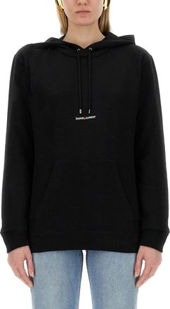 Saint Laurent Sweatshirt With Logo Print-Donna