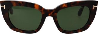 Tom Ford Athena Zonnebril - Dames - Zonnebrillen - Bruin - 53 MM - Accessoires