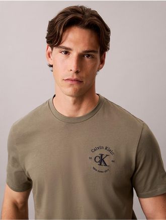 Calvin Klein Jeans Calvin Klein Mens Varsity Crest Logo Classic Tee - Green - 2XL