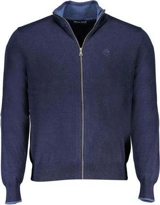 North Sails Blauwe Katoenen Sweater Jas Geborduurd Logo - Heren - Vesten - Blauw - S - Katoen - Truien & Vesten