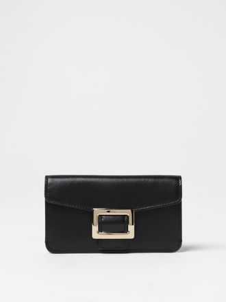 Roger Vivier Womens Leather Wallet Buckle Closure - Black - One Size