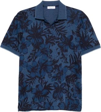 Gran Sasso Polo a fiori - Blu