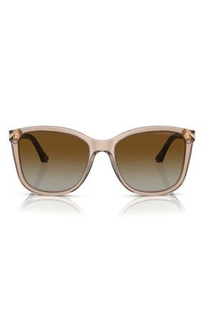 Emporio Armani 56mm Gradient Square Sunglasses in Tundra /Gradient Brown Polar at Nordstrom