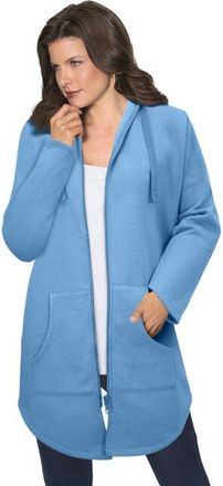 Roaman's Fleece Zip Hoodie Sweatshirt in Soft Sky at Nordstrom, Size Small