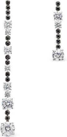 Anabela Chan x Robert Wun Orecchini Garden & Time Morse Code in oro bianco 14 carati e vermeil rodiato con diamanti e zaffiri - Argento