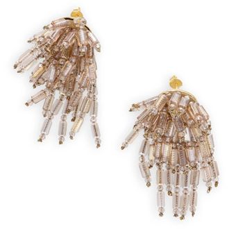 Lott. Gioielli Textile Waterfall Tube Oorbellen - Dames - Oorbellen - Geel - ONE Size - Accessoires