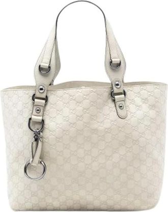 Gucci Pre-owned Tote Bags, female, White, Size: ONE SIZE Pre-owned Satchel