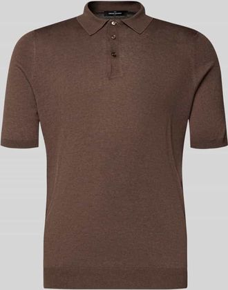 Gran Sasso Slim Fit Poloshirt aus reiner Seide in Mittelbraun, Gr&ouml;&szlig;e 52