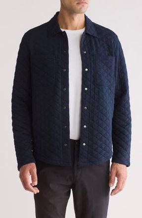 Perry Ellis Diamond Quilted Shirt Jacket in Dark Sapphire at Nordstrom Rack, Size Xx-Large
