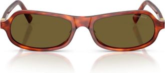 Miu Miu Sunglasses Mub10 Su 11 P09 Z Cognac Brown/Dark Brown Women