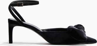 H&M Velours-Pumps mit Schleife - Schwarz
