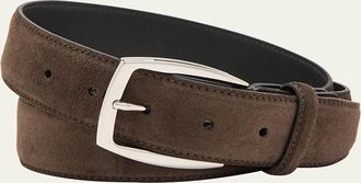 Brioni Mens Calf Suede Belt