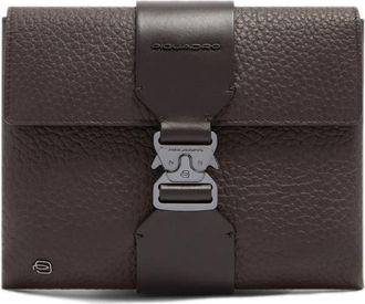 Piquadro Leren Clutch met Rauwgesneden Randen - Heren - Schoudertassen - Bruin - ONE Size - Katoen - Tassen