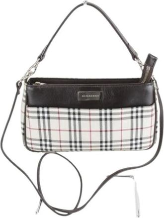 Burberry Pre-owned Cross Body Bags, female, Beige, Size: ONE SIZE Pre-owned Canvas Shoulder Bag