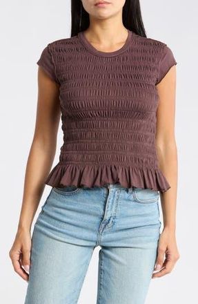 Vigoss Smocked T-Shirt in Chocolate at Nordstrom Rack, Size X-Large
