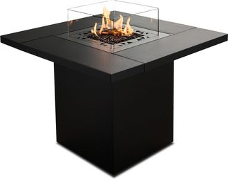 Planika Square Table- Caminetto A Gas Da Esterno E Tavolo Da Giardino In Uno - Scomparto Interno Per Bombola Del Gas - Resistente Agli Agenti Atmosferici - Co