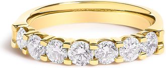 House of Brilliance 14K Gold 1.0 Cttw Diamond 7 Stone Band Ring