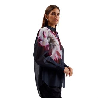 Ted Baker Dames/Dames Oversized Shirt (Marine)
