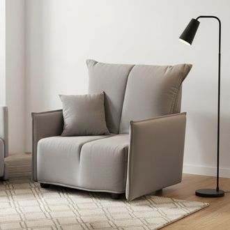 Talamo Italia Sofa Cama Almerinda, Sof&aacute; Individual, 100% Made In Italy, Sill&oacute;n De Sal&oacute;n Con Apertura Trolley, En Tela Acolchada, Con Reposabrazos Est&aacute;ndar, Cm 110x9