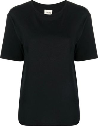 Khaite Mae T-shirt met korte mouwen - Dames - T-shirts - Zwart - M - Katoen - Tops